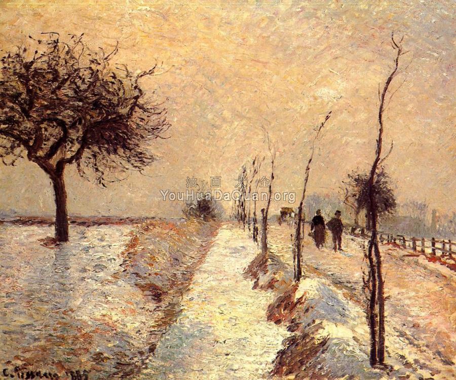 Road at Eragny, Winter - 卡米耶·毕沙罗